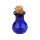 10 Mini Glass Bottle Jars Vials Bottle Pendant with Corks - Flat Bulb