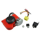 Twin Dual Tone Compact Air Loud Horn 12V 110-125db Compressor Red Truck Car