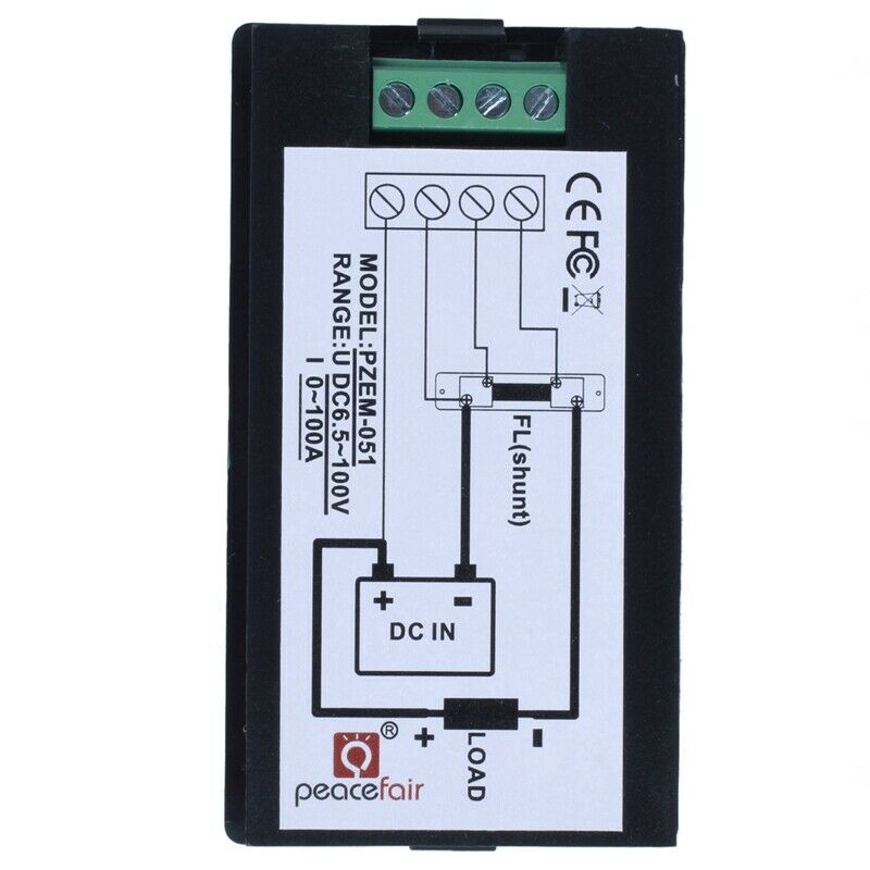DC 6.5-100V 0-100A LCD Digital Display Ammeter Voltmeter Multimeter Volt Wa Y1A9