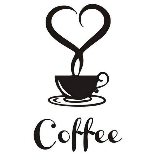 1 x Cafe Cup Stickers / Coffee cup Kitchen Art Wall Stickers for Home Decor
