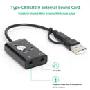 USB Type-C External Sound Card USB-C to Jack 3.5mm Stereo Bass Audio Sound Card