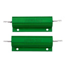 100W 0.5 Ohm Green Aluminum Housed Wirewound Resistors 2 Pcs W9Y5