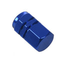 5 x Hexagon Car or Bike Dust/ Valve Caps - Blue Aluminum Alloy