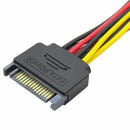 5 pcs 15 Pin SATA Male to 2 SATA Splitter Female Power Cable N8Q7