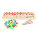 Wooden Math Toys Numbers Counting & Matching Blocks Set for Kids