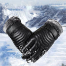 Men Leather Winter Warm Gloves Motorcycle Cycling Windproof Warmer GlovesB Nw