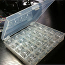 25 Spools Clear Bobbins in Case Organizer Storage Box Holder Sewing Machine BX