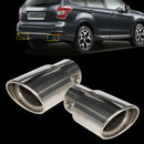2X 63mm CHROME EXHAUST PIPE TAIL MUFFLER PIPE fit for Subaru Forester 2008-2012