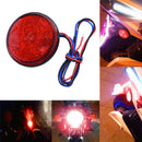 LED Red Motorcycle Round Reflector Tail Brake Turn Signal Light Lamp Bulbs Kit