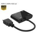 HDMI to VGA+HDMI Converter Deskop TV Digital to Analog Audio Video Adapter