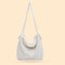Plush Women Shoulder Messenger Bag Solid Big Capacity Shoulder Tote (White)