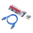 PCI-E 1x to 16x Extender Adapter Card Mining Card Kit with 3 Power Ports