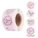 500PCS/Lot Thank You Stickers Paper Stationery Supply 1.5 Inch Round Kraft SEAU