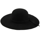 Black Soft Ladies Floppy Wide Brim Cloche Fedora Dress Hat Retro Wool Bowkn