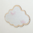 Wooden Cloud Wall Hanging Mirror Decor Baby Kid's Room Nursery Ornament