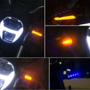 2Pcs Amber+Blue LED Motorcycle ATV Turn Signal Light Daytime Running Lamps cfg