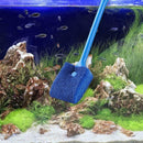 Long Handle Fish Tank Glass Wipe Plastic Sponge Algae Glass Cleaner (Blue)