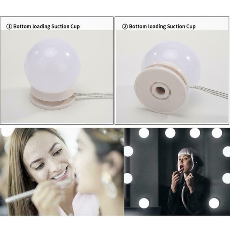 2pcs LED Makeup Mirror Light Bulb Kit Dimmable USB Hollywood Vanity Lights A