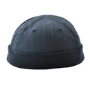 2 Pieces Fashion Cotton Skullcap Retro Roll up Edge Docker Hat Adjustable
