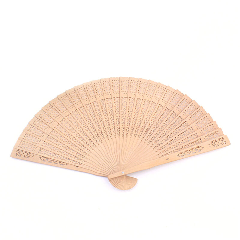 Chinese Bamboo Folding Hand Fan Wedding Party Flower Pattern Retro Gift Wood LJ