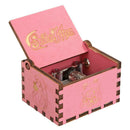 Retro Wood Manual Music Box Pink Beauty Girl Style Birthday Gift Ornaments
