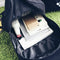 fashion Cute Cat Embroidery Canvas Student bag Cartoons Women Backpack Leis G1R7