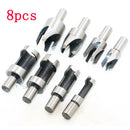 8pcs Carpentry Wood Plug Cutter Straight Tapered Claw Drill Bit Set 6/10/13/16mm