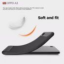 Carbon Fiber Soft TPU Protective Cover Phone Case for OPPO A3 Series Black A