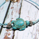 5 Pieces Puka Shell Bracelet Set Turtle Starfish Cross Beads Boho Weave Bra S5D8