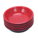 Household Plastic Round Sauce Soy Dipping Dish Bowl Red Black 7cm Dia 5 Pcs W9W2