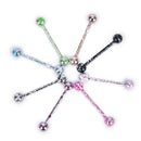 8PCS/Set Mix Colorful Stainless Steel Ball Tongue Bar Ring Body Piercing Jew_3C