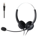 4-Pin RJ9 Hands-Free Call Center Noise Cancelling Corded Binaural Headset H