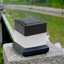 Outdoor Solar Powered Fence Post Pool LED Square Light Garden Waterproof White