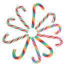 10PCS Rainbow Stripe Fimo Clay Christmas Cane Candy Party Embellishments Decorâ„–[