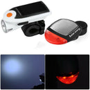 Bicycle Solar Headlight Taillights Set Solar Powered Led Headlight TaillightE5C8