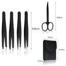 Tweezers 5PCS/Set Professional Stainless Steel Eyebrow Pluckers Case Set L1U7