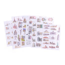 2Sheets Creative Buildings Diary Scrapbook Decoration DIY Stickers Toys Gift JR