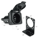 4-Way Flat To 7-Way Round Rv Vane Wiring Adapter Plug For Car Truck Trailer