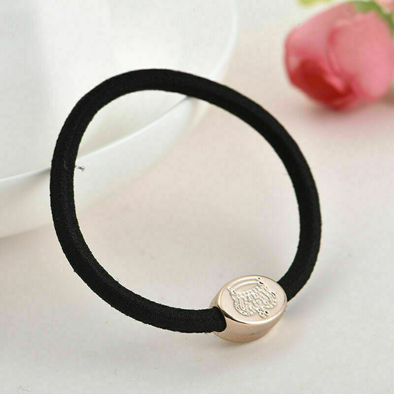 10PCS Women Black Elastic Hair Ties Bands Ropes Ring Ponytail-Holder R1T3 Q3B1