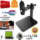 1000X 8 LED 2MP USB Digital Microscope EndoscopeMagnifier Camera + Lift Stand