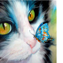 30cmx30cm Cat Butterfly 5D Diamond DIY Painting Craft Kit Home Hanging Decor