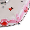 Romantic Crown Music Box Emit Clockwork Carousel Kid Birthday Gift(Pink) A