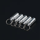 5 Pcs Waterproof Aluminum Pill Box Case Drug Container Holder Keyring ES