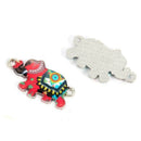 10Pc/Lot Alloy  Enamel Colorful Elephant Connectors For Jewelry Making Bracelet