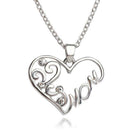 Fashion Rhinestone Necklace Heart Shape Pendant Women Valentine Day Gift