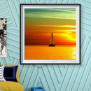5D DIY Diamond Painting Full Drill Sea Sunset Ship Embroidery Cross Stitch