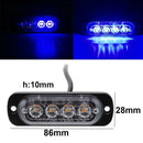 Blue 4LED 4W Car Truck Emergency Beacon Warning Hazard Flash Strobe Light 12-24V