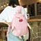 Women Canvas Lovely Cartoon Pig Shape Causal Backpack Shoulder Bag(Pink)