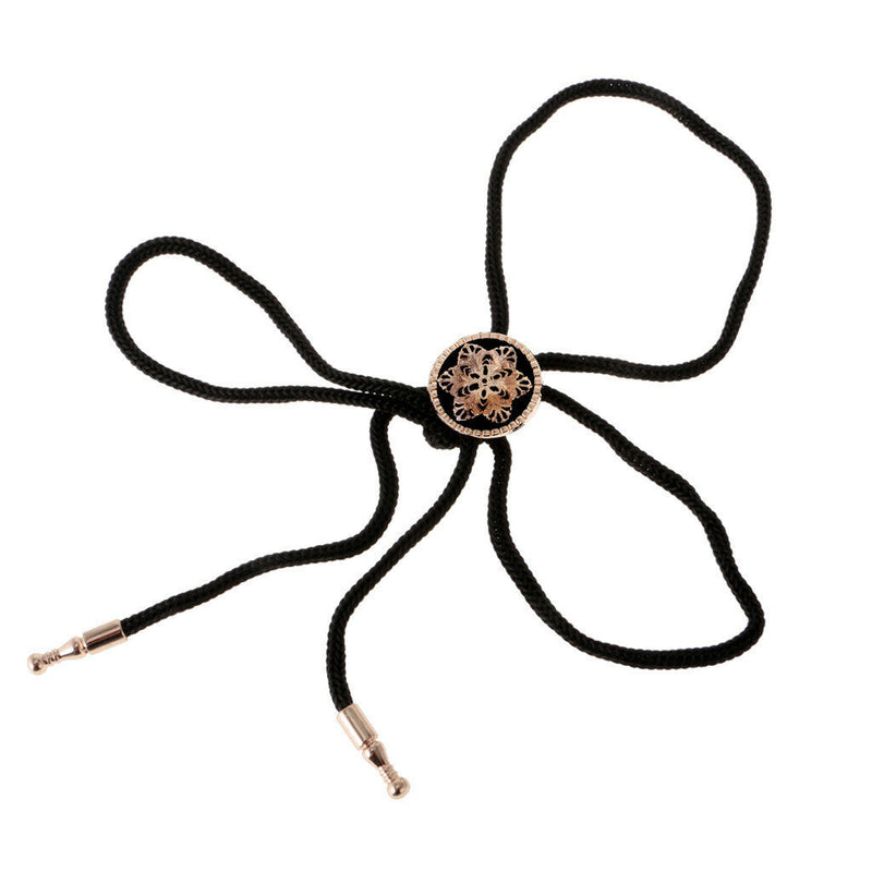 Western Cowboy Bolo Tie Men's Flower Round Pendant Suit Poirot Bolo Tie Gift