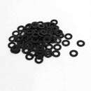M5 x 10mm x 1mm Black Nylon Flat Washers Gaskets Spacers 100PCS